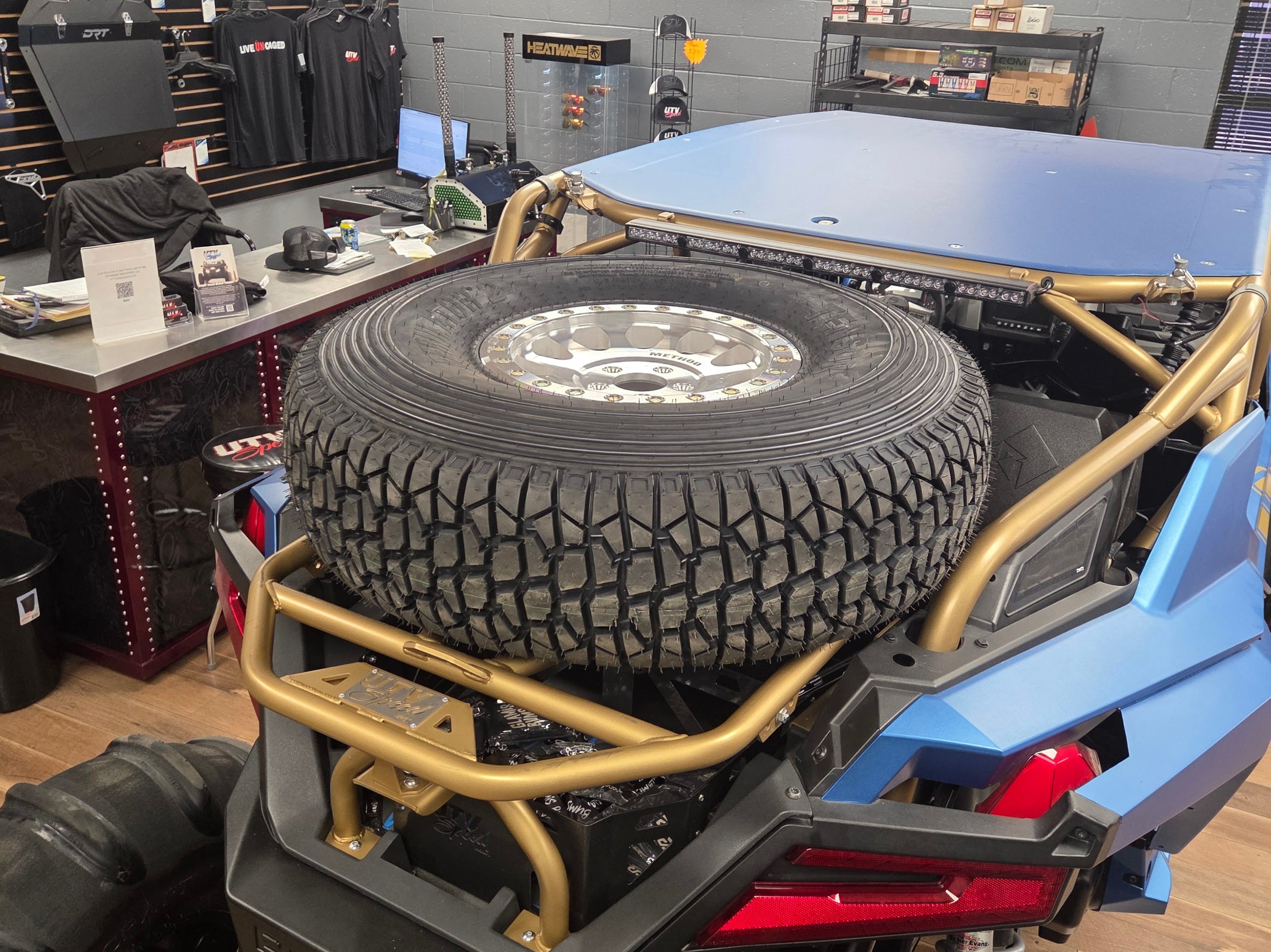 Tire Carrier with shocks for the Polaris Pro R by UTV Speed