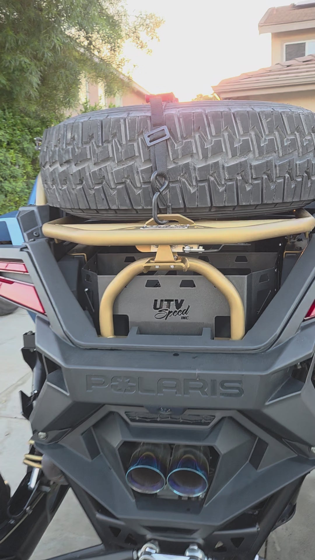 Tire Carrier with shocks for the Polaris Pro R by UTV Speed