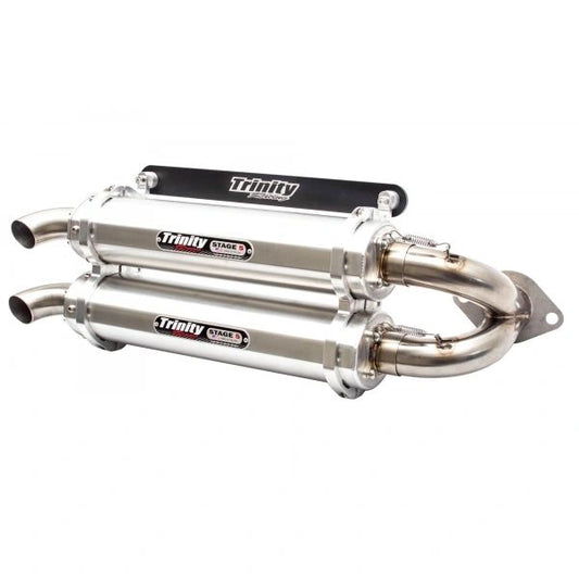 Trinity Racing - RZR XP 1000 Dual Slip On - Brushed 15-22