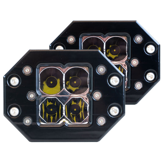 UTV HERETIC 6 SERIES QUATTRO LIGHT - BLACK - FLUSH MOUNT