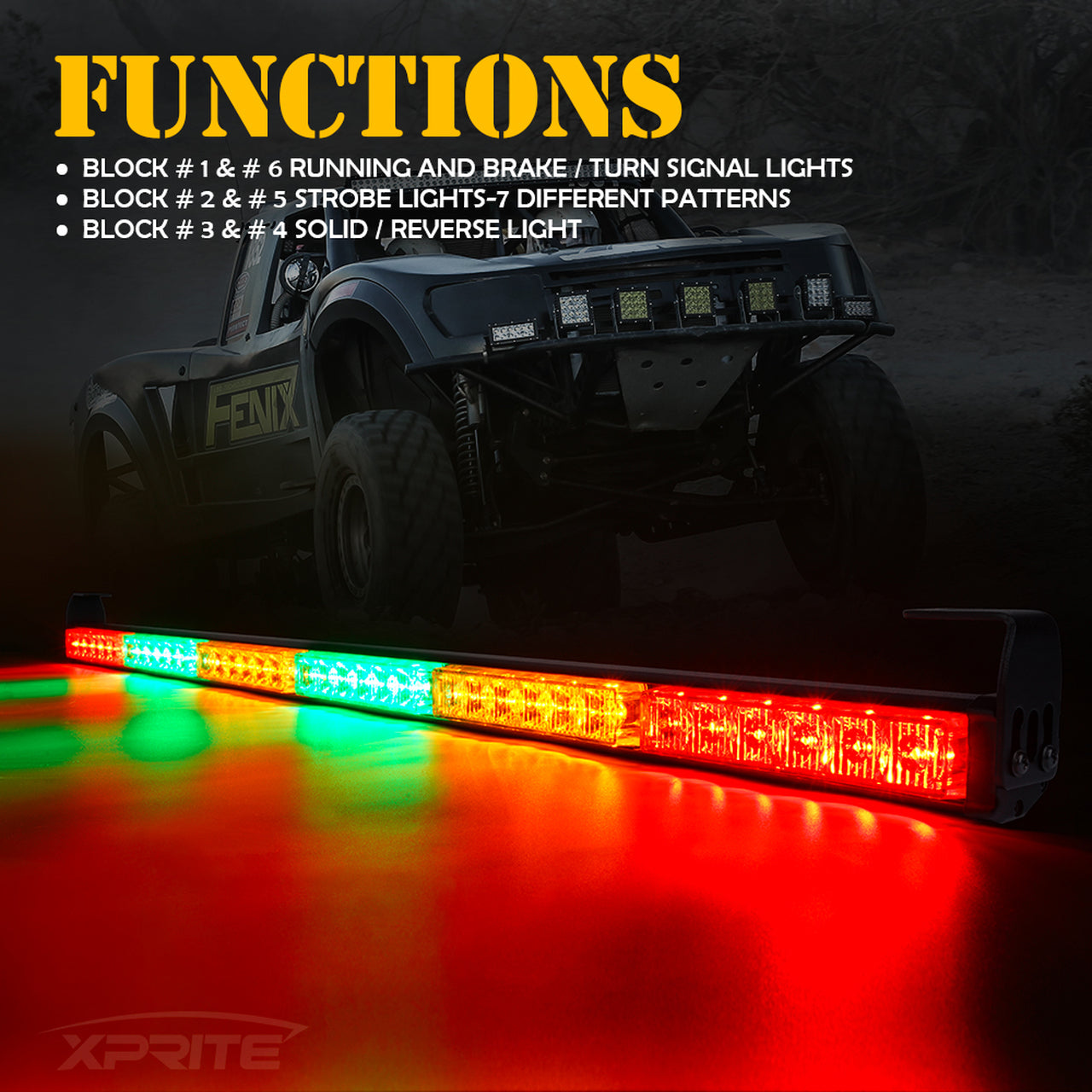 UTV 36" - RYGYGR - RZ Series G2 LED Rear Chase LED Strobe Light bar